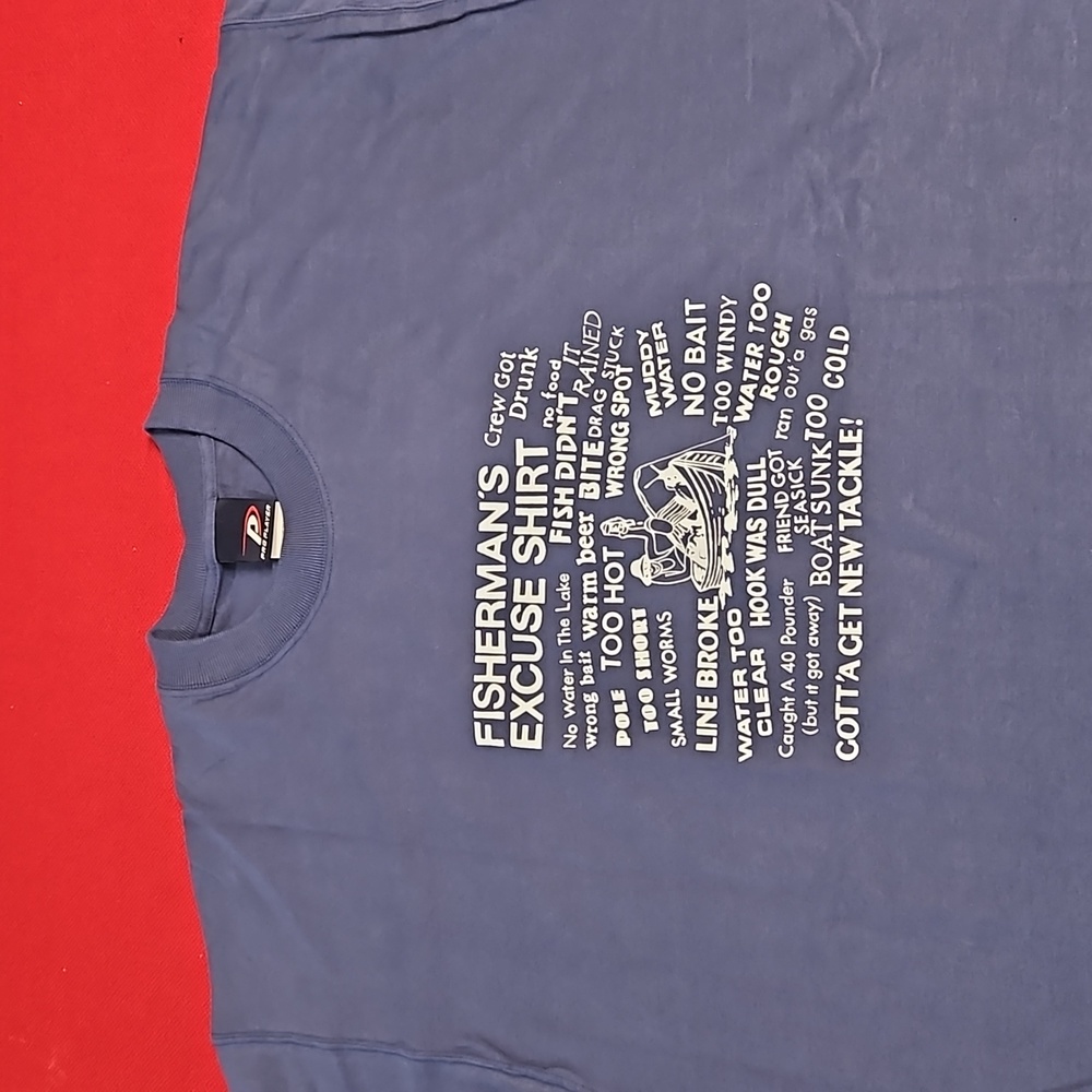 'Fisherman's Excuse Shirt' NWOT novelty graphic tee size XXL gift ready retiree